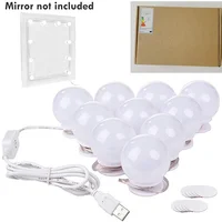 

LED Vanity Mirror Lights Kit with 3 Color Lighting Modes 10pcs led mirror bulbs -- USB type Smart Dimmer for Vanity Table Set