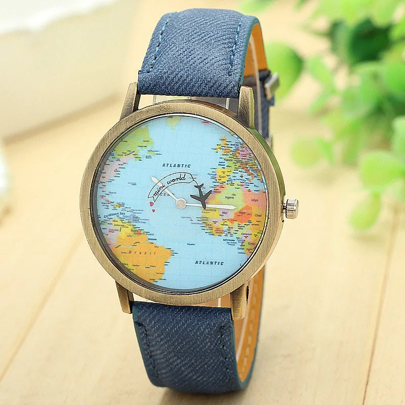 

VIP clients wholesale price from factory directly hot selling cheap map watches blue color