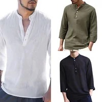 

Custom Logo Shirts Low Moq Factory Price Hemp Men Long Sleeve T Shirt