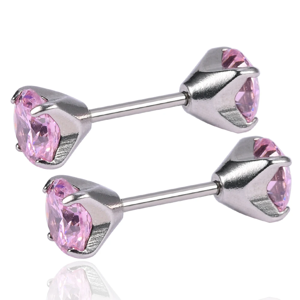 2019 top popular fashion surgical 316L stainless steel jewelry double sided golden silver multi color crystal earrings for women