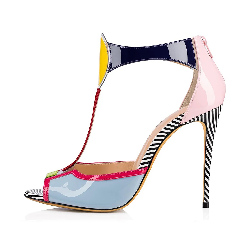 

Latest Stylish Colorful Peep Toe High Heel Sandals for Women, Multi color