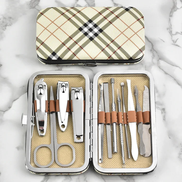 
multi-function 12-piece decoration tool Nail Care Cutter Cuticle Clipper Pedicure Kit nail clippers hand tool sets 