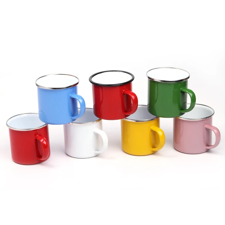 

Metal edge personalized sublimation custom enamel mug cup