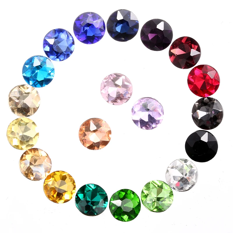 

New Product Round flower Crystal Fancy Glass Stone Loose Pointed Back Rhinestones for Earing decoration, Colors