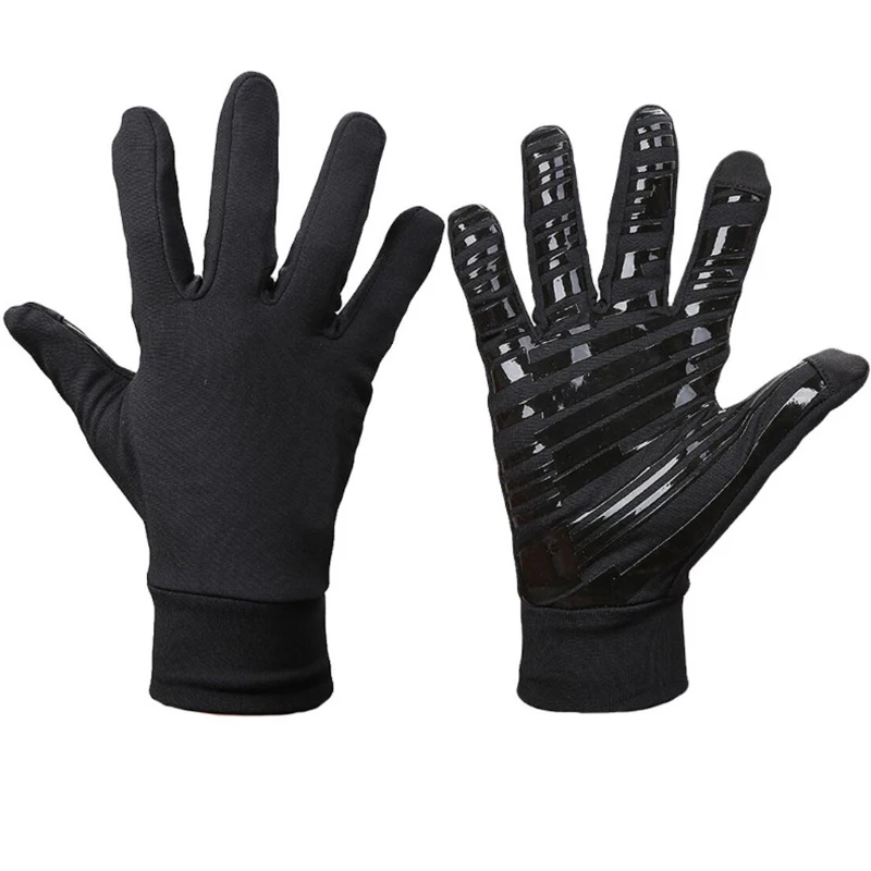 

Touchscreen Waterproof Silicone Gel Palm Fleece Lining Outdoor Sports Cycling Running Racing Gloves, Black