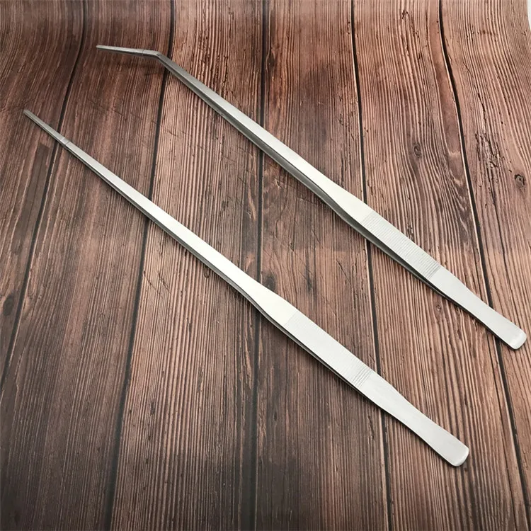 

48cm aquarium plant straight tweezers and curve tweezers, Black