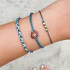 3 Pcs/Set Braided Wind Blue and White Bracelet Vintage Beaded Compass Round Bracelet Set (EJ0602)