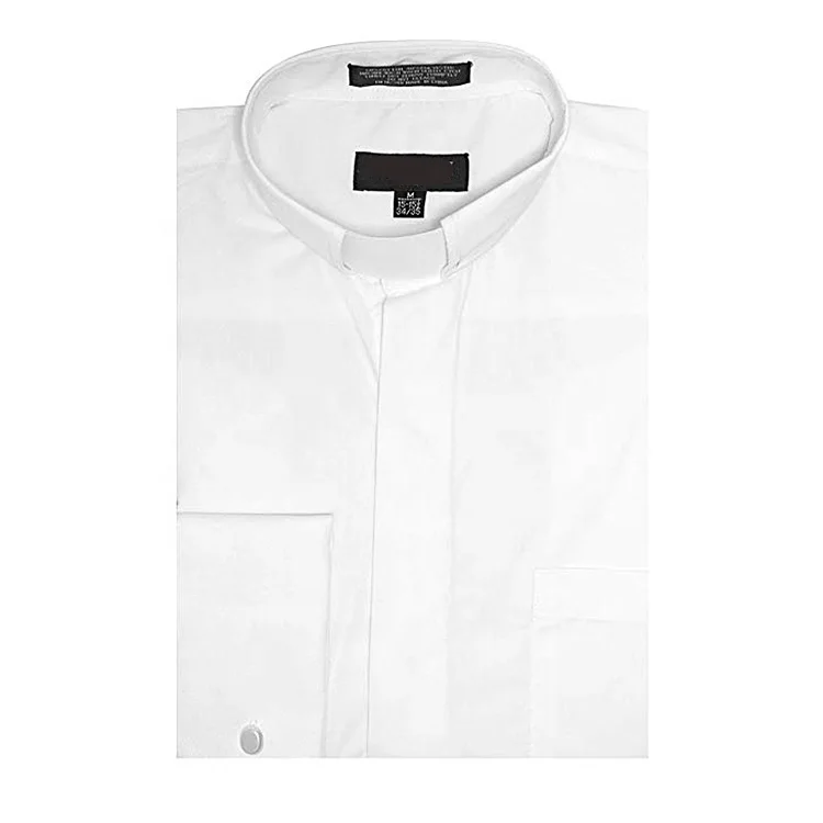 
UK/US White Long Sleeve Clerical Shirt Men 