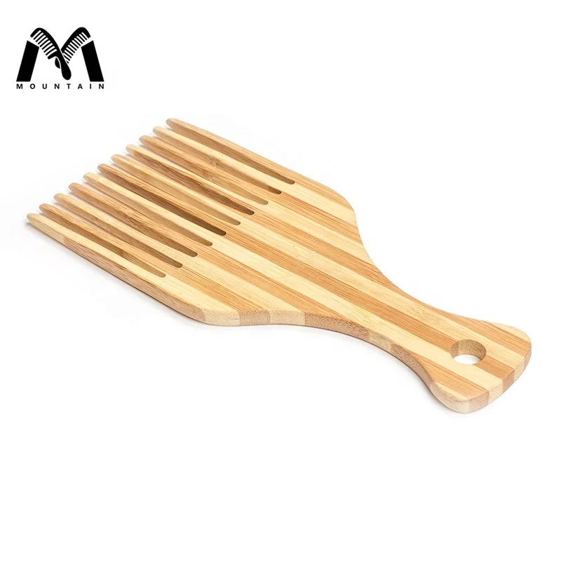 

Hot Professional Wholesale Natural Wide Tooth Bamboo Afro Pick Hair Comb