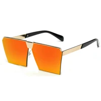 

Fashion band design high quality shades women sun glasses big metal square custom logo sunglasses