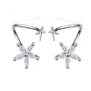 Simple And Fresh Charm Flower Crystal Earrings Of Copper