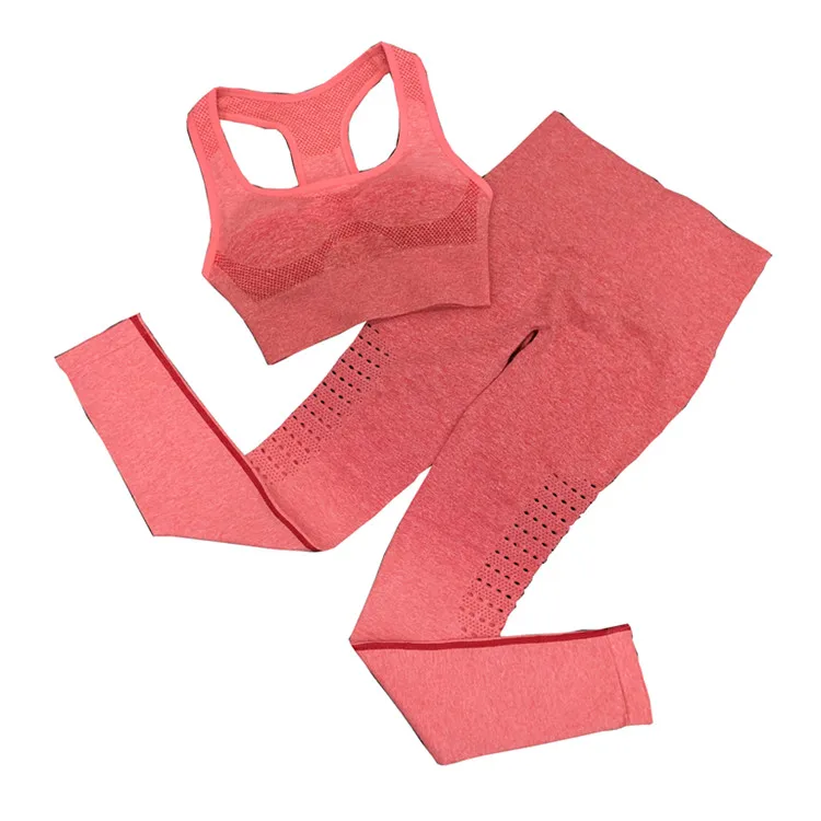 

Ladies Gym Suit Fitness Sports Bra And Leggings Athletic Workout Training Seamless Mesh Women Yoga Pants Set