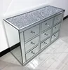 High end diamonds on top mirrored cabinet chest with 9 drawers For sale