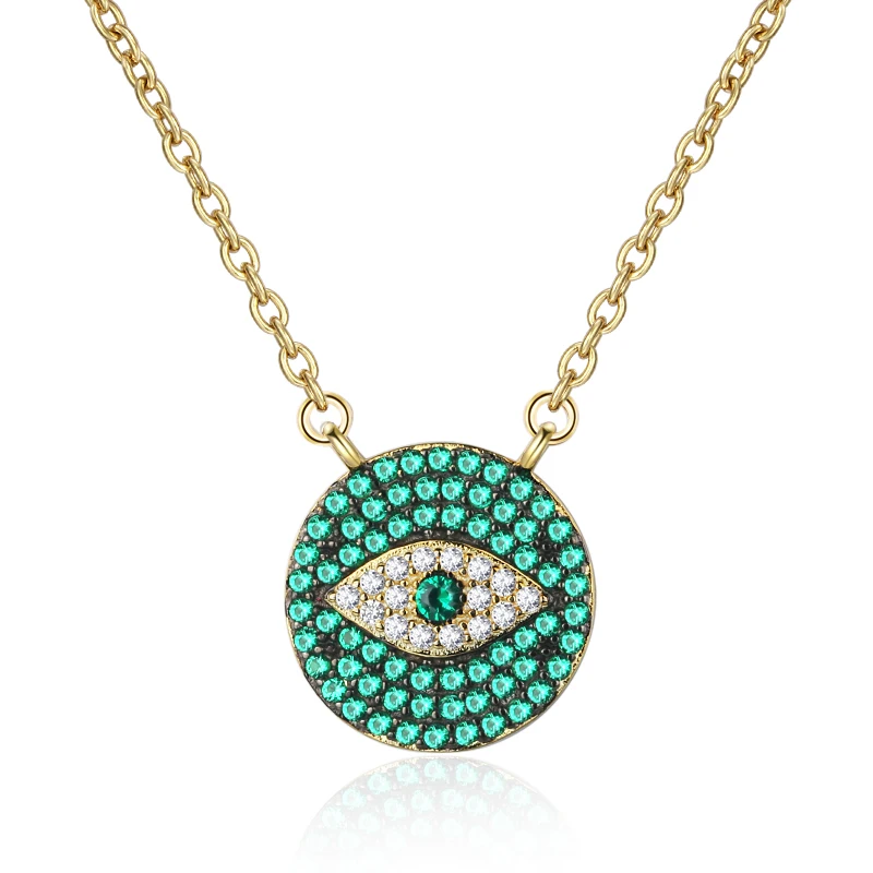 

2019 New Design Custom Silver Gold Plated Evil Eye Necklace In Gold