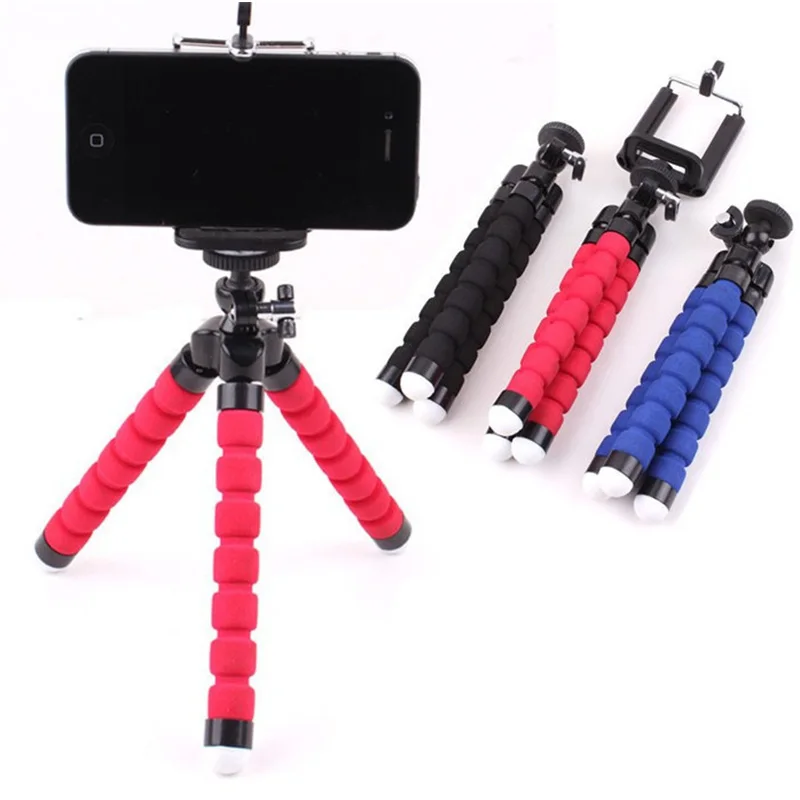 

Wholesale Flexible Mobile Phone Camera Tripod, Black, blue, red