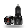 Saiboro Newest Portable Dusl USB+TYPE C quick charge 3.0 car charger mobile phone charger usb car charger