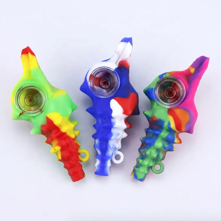 

2019 most popular glass rubber silicon silicone smoking tobacco weed hand pipe, Multi-colors