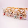 Ear Rabbit Crystal Rhinestone Keychain Key Ring Charm Purse Pendant Handbag CL1193
