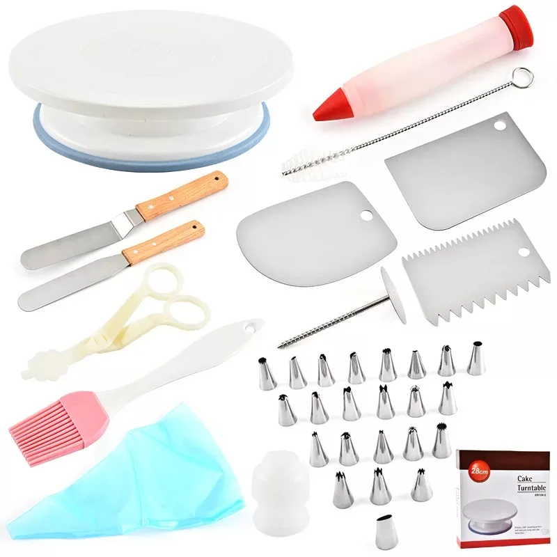 24 piece bakeware tools cake decorating kits plastic cake decorating tips set