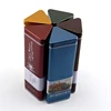 Triangle Tube Metal Tin Gift Candy Coffee Sugar ,3D Triangle Shape Tin Box For Tea Packaging