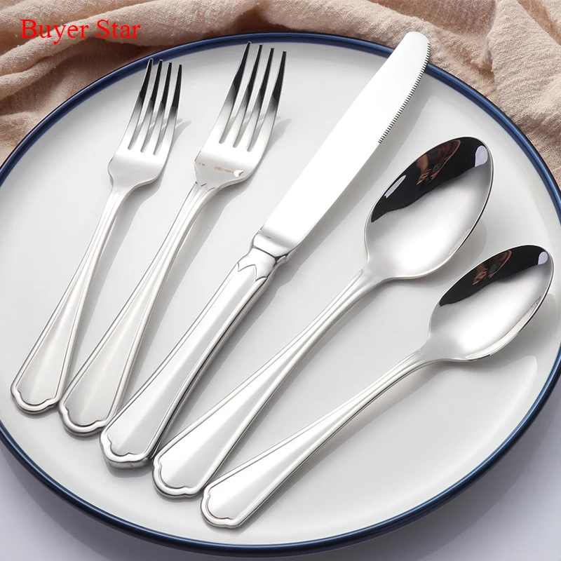 

Wholesale Modern Tableware Stainless Steel 18/10 Edible 5pcs Dinner Cutlery Set