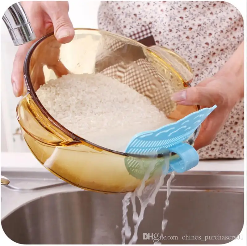 

Hot Selling Smile Drainer Clip Rice Washing Sieve Tool Can Bowl Filter Smile Strainer Kitchen Gadget