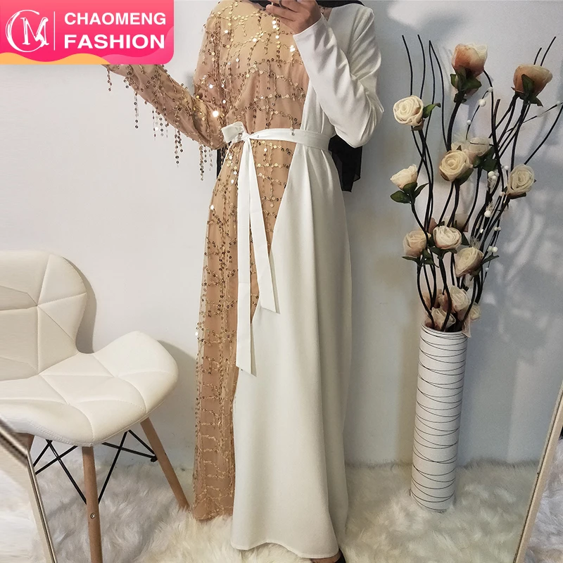 6168# Latest Design Fashion Beautiful New Model Clothing In Turkey Sequins Lace Maxi Abaya Muslim Evening Dresses