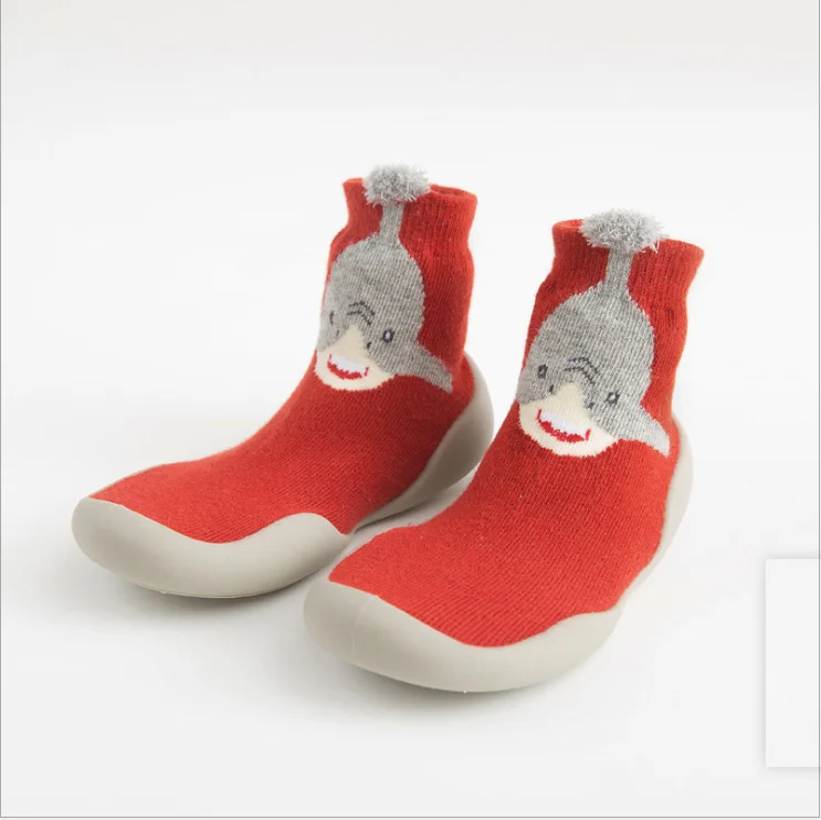 

New kid pink shoe arrival animals socks baby 3d knitting baby socks cotton lovely toddler antislip socks shoe for school kid