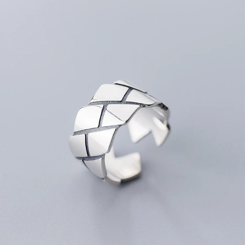 

Trendy 925 Sterling Silver Geometric Open Rings For Women Jewelry