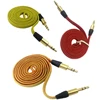 Noodle Fabric braided Aux extension 3.5mm Audio Flat Cable for iphone