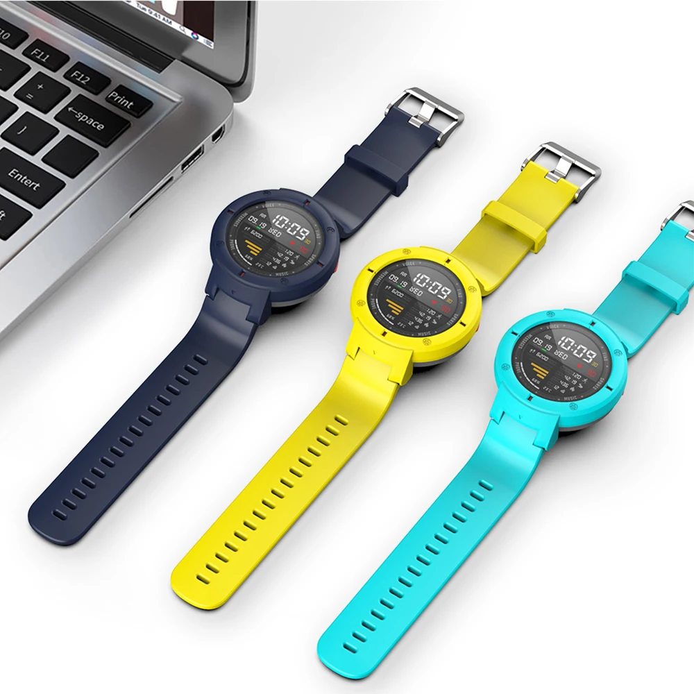 

SIKAICASE High Quality 2019 Spring Bar Quick Release Silicone Watch Strap For xiaomi verge, Black, dark blue,pink, orange, yellow, white/