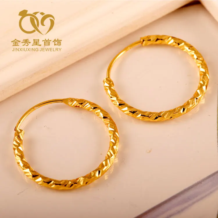 
Jxx 24k Gold Plated Filled Oval Vintage Hoop Earring Designer Luxury Cheap Flat New Fashion Trendy Hoop Earring Twisted Circle 