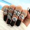 AliExpress new jewelry Europe and the United States retro leaves starfish OM lotus ring 8 piece set ring joint ring