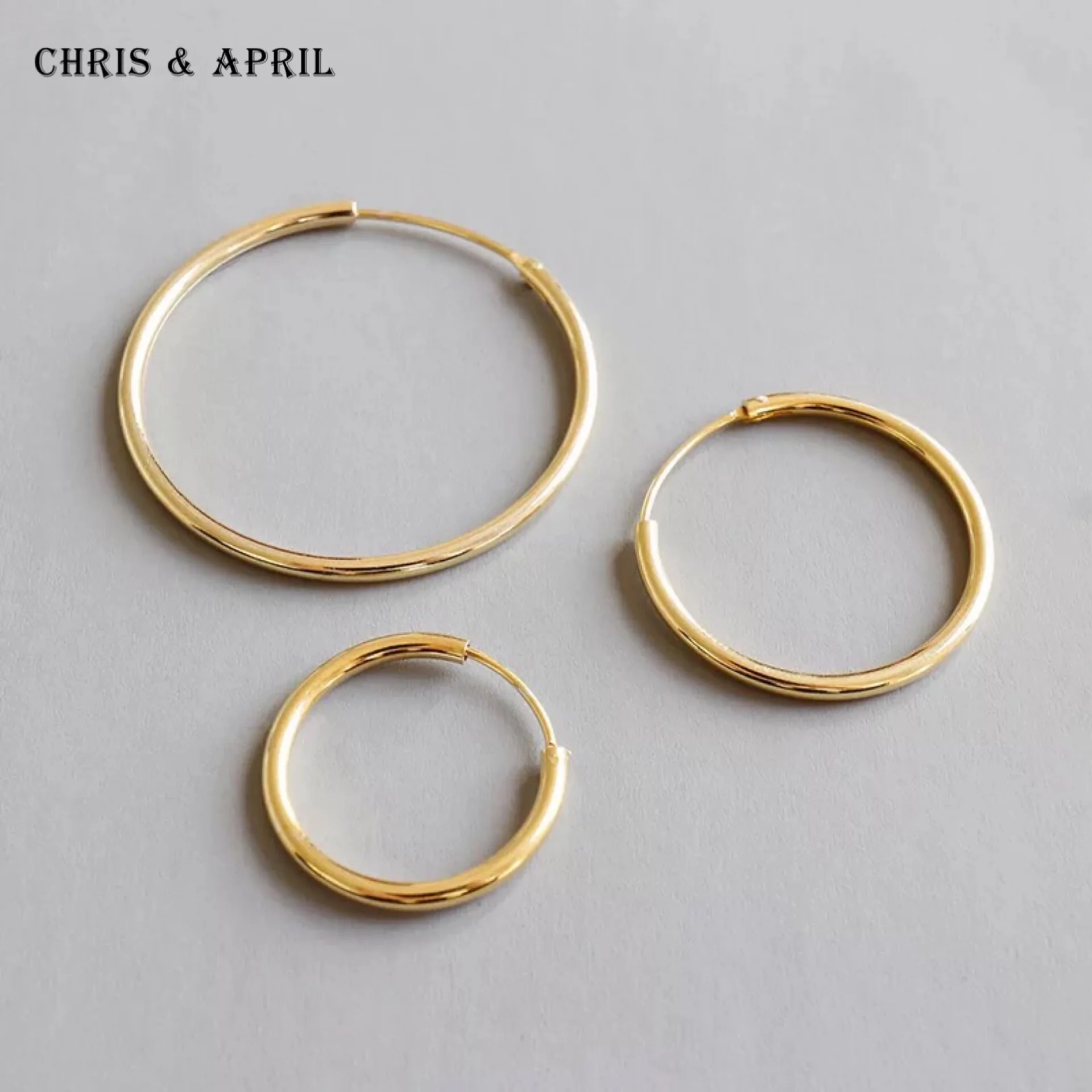 925 sterling silver gold vermeil chic hoop earring