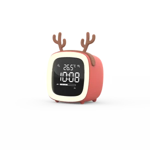 Image of Pet TV shape Desktop digital LED clock alarm clock with temperature display