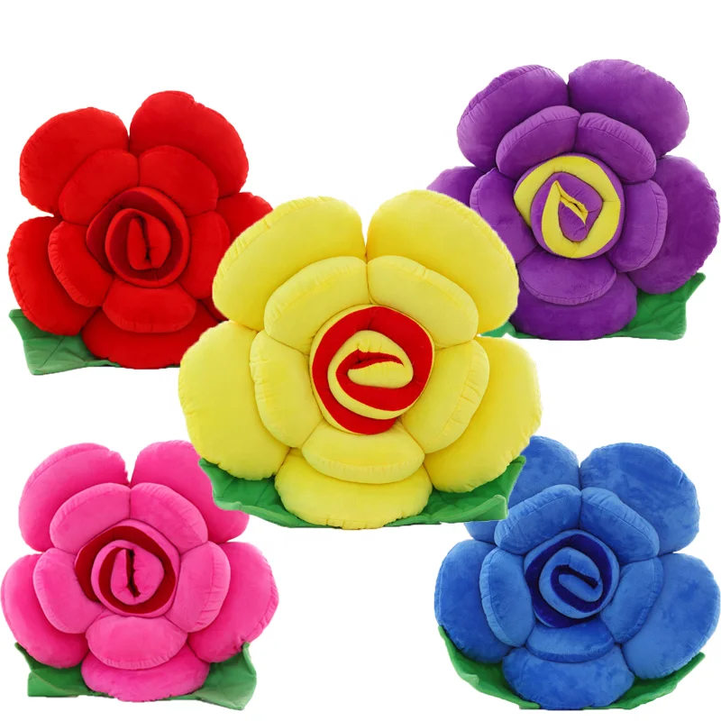 Red Plush Rose Flower Shaped Cushion Buy Flower Shaped Cushion