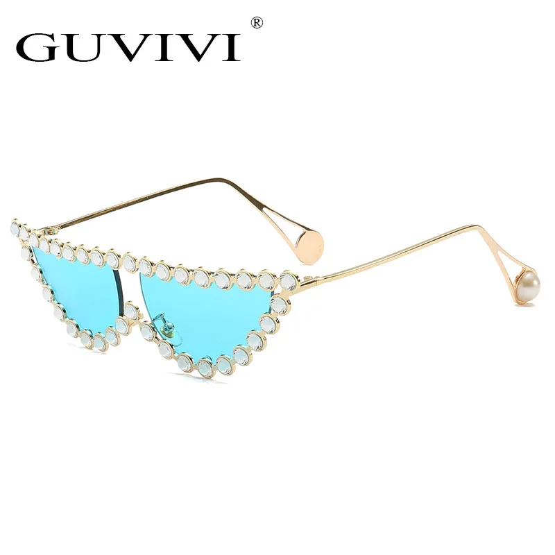 

GUVIVI Crystal Luxury womens sunglasses Create your own brand Italy design ce sunglasses, Pink;rose gold;red;blue;green