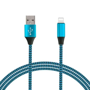 Nylon Braided factory 2.4A USB cable line colorful Adapter Charger Wire for iphone