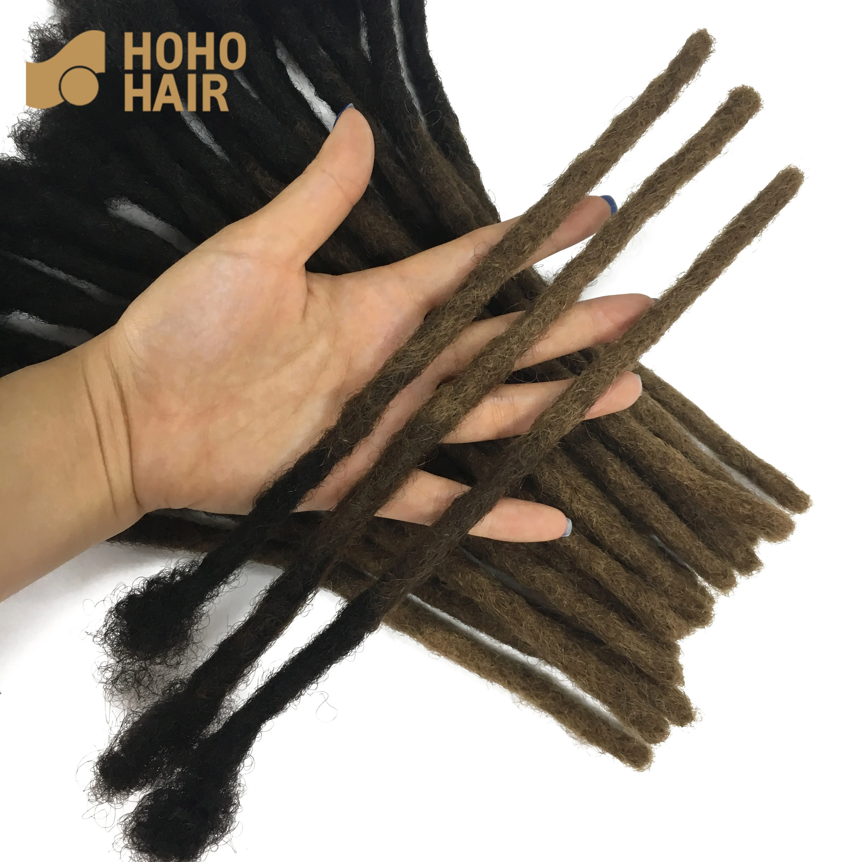 

[HOHO DREADS] 12"/0.8cm afro kinky human hair crochet dreadlocks for black women