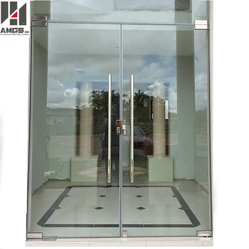 Frameless Commercial Double Glass Doors Double Swing Door - Buy Double ...