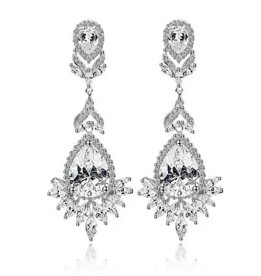 

WIIPU Vintage Jewels Royal Queen Earrings Bridal Jewellery CZ Cubic Zirconia -CRYSTALA