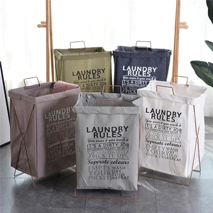 Factory wholesale hot sale collapsible canvas bathroom laundry basket