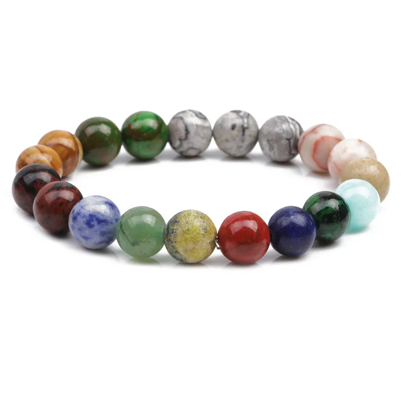 

Wholesale High Quality Natural Gemstone Stone 7 Chakra Healing Bracelet