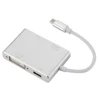 High quality 4 in1 usb c to hdmi +vga+dvi+usb 3.0 female Adapter Aluminium usb c to hdmi adapter 4K 1080P For Macbook