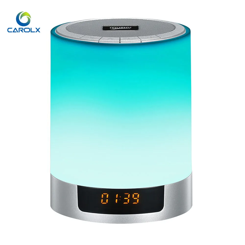 small portable LED bluetooth speaker with alarm clock wireless FM radio speaker