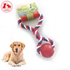 Interactive Pet Supply Dog TPR Toys Dogs Chew Teeth Cleaning Outdoor Training Fun Playing Rope Ball Toy For Large Small Dog Cat