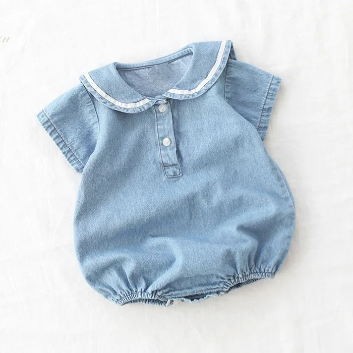 

Hu Sunshine Wholesale Baby Boys Girls denim navy Romper