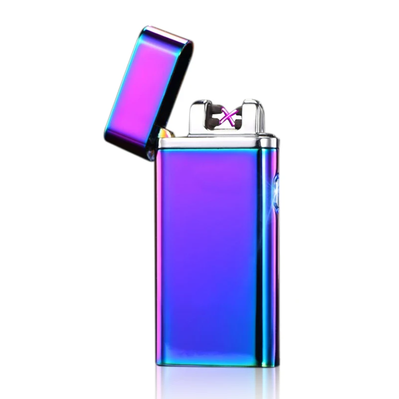 

ER-DA011 Eroad factory produces cost-effective metal zinc alloy casing LED button multi-color rechargeable double arc lighter, N/a