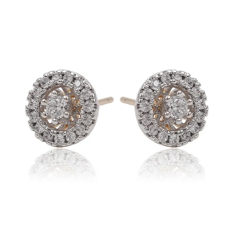 

91221 cubic zirconia colored stone unique cute stud earrings