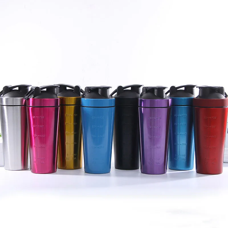 

750ml shaker bottle stainless steel protein powder creative single wall shaker bottle tumbler cups